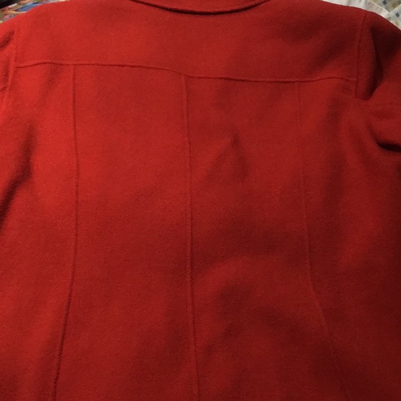 Dana Buchman 20 orange wool shaped jacket worn 1x